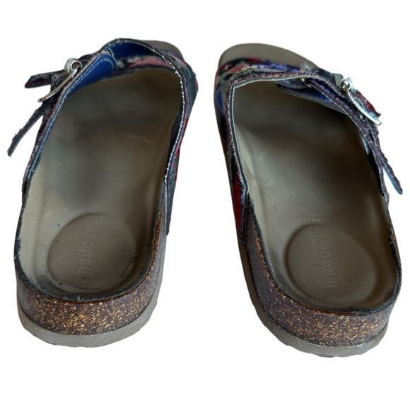 Madden Girl Black with Multicolor Embroidered Print Women's Padded Sandals - Picture 8 of 9